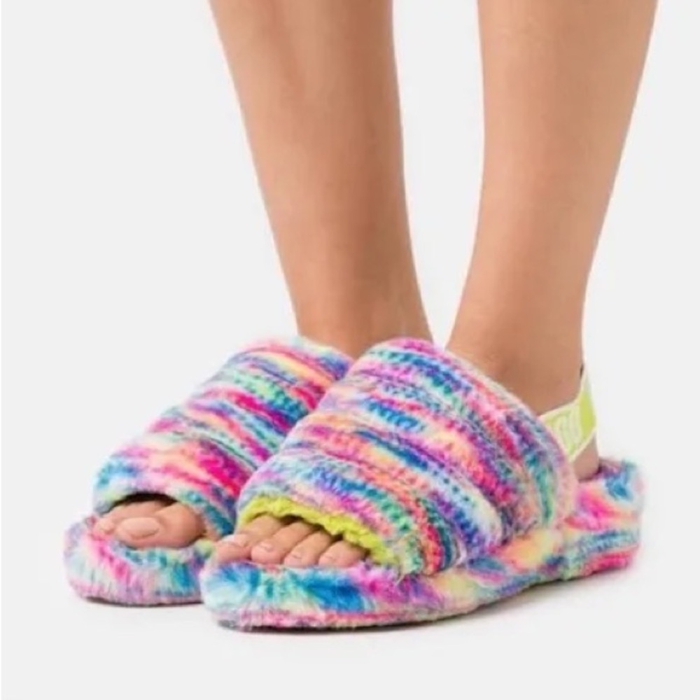 Ugg Fluff Yeah Pixelate slippers NWT